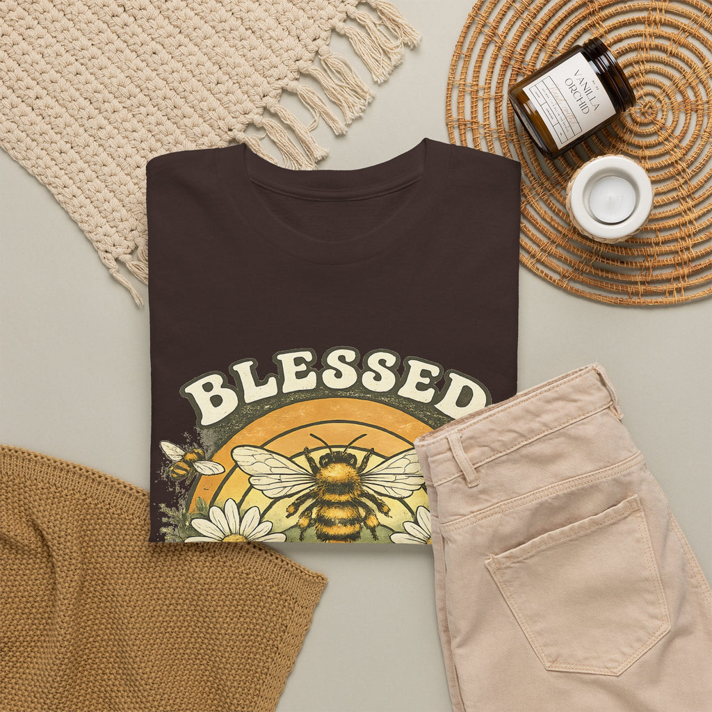 Blessed Bee T-Shirt – Christlicher Glaube & Blumen-Biene Grafik-T-Shirt