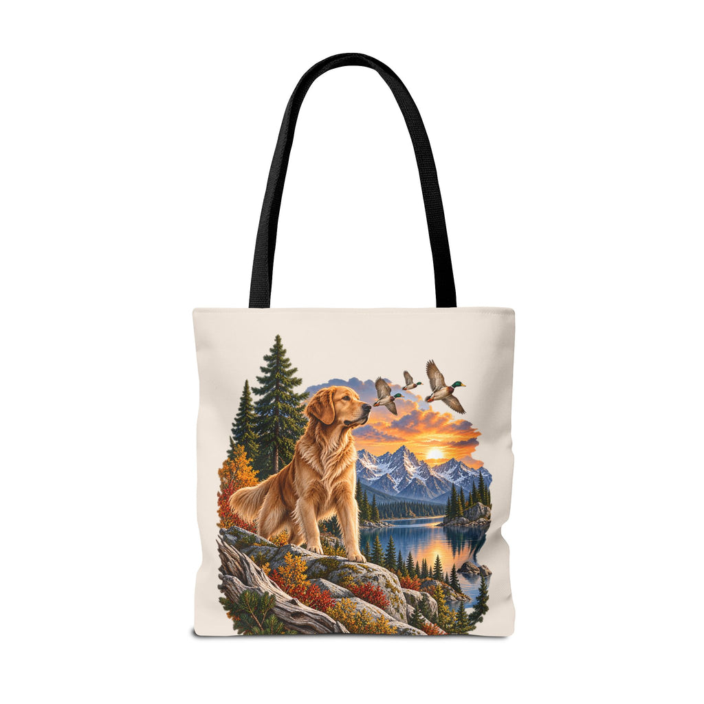 Golden Retriever Stofftasche – Hund & Berge Naturmotiv