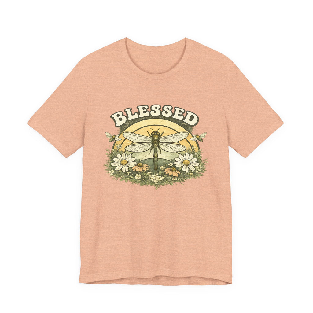 Blessed Dragonfly T-Shirt Blumen & Natur T-Shirt Boho & Glaube T-Shirt Vintage-Botanik Graphic