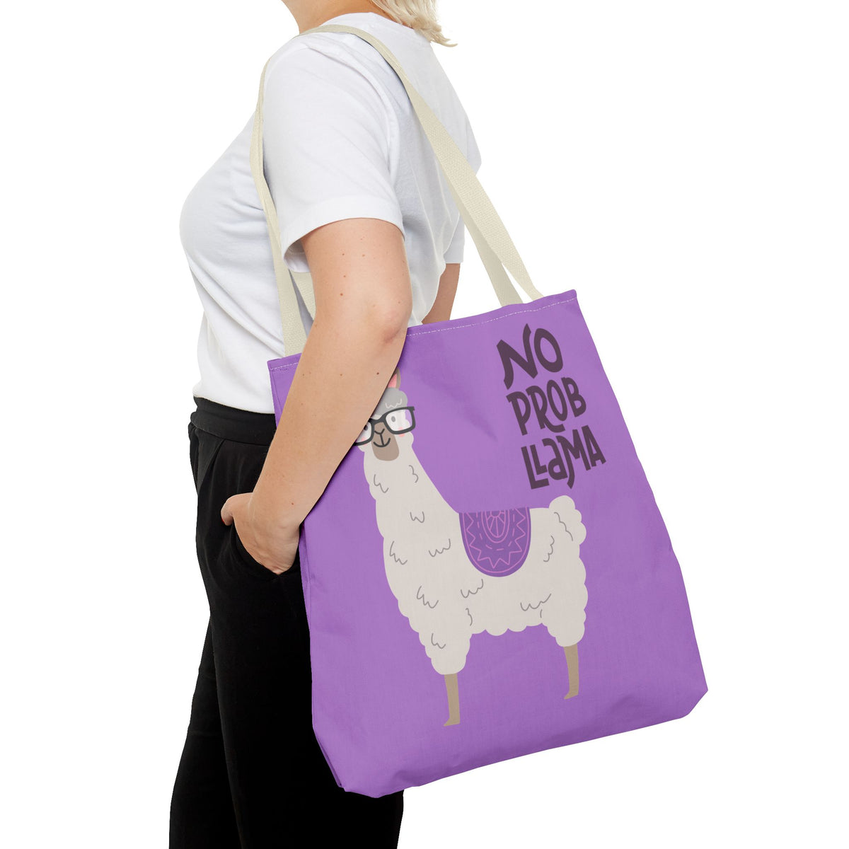 No Prob-Llama Stofftasche – Lustiges Alpaka mit Brille