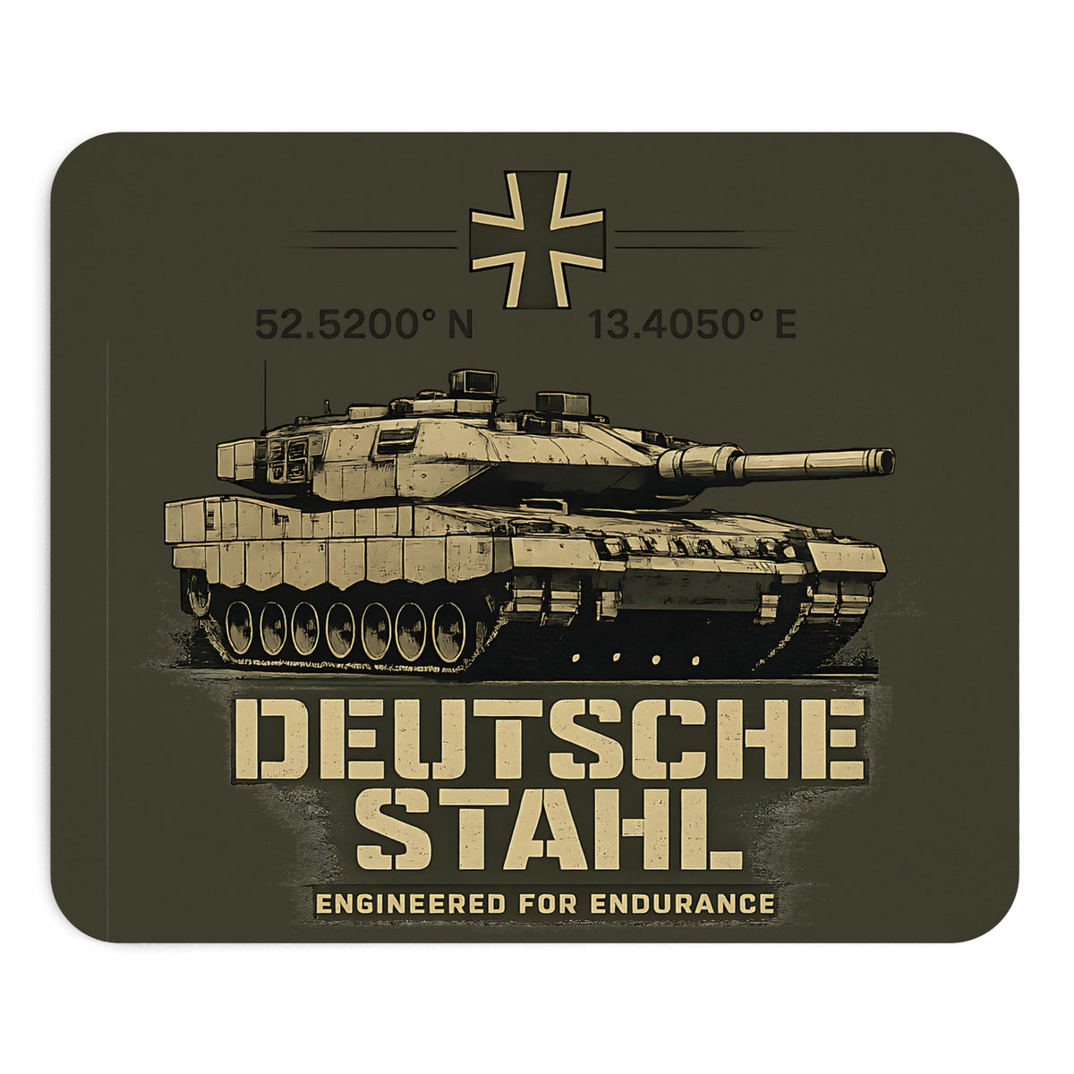 Deutsche Stahl Mousepad – Panzer Militär Design – Mousepad von Kalabula, 23,2 × 19,4 cm