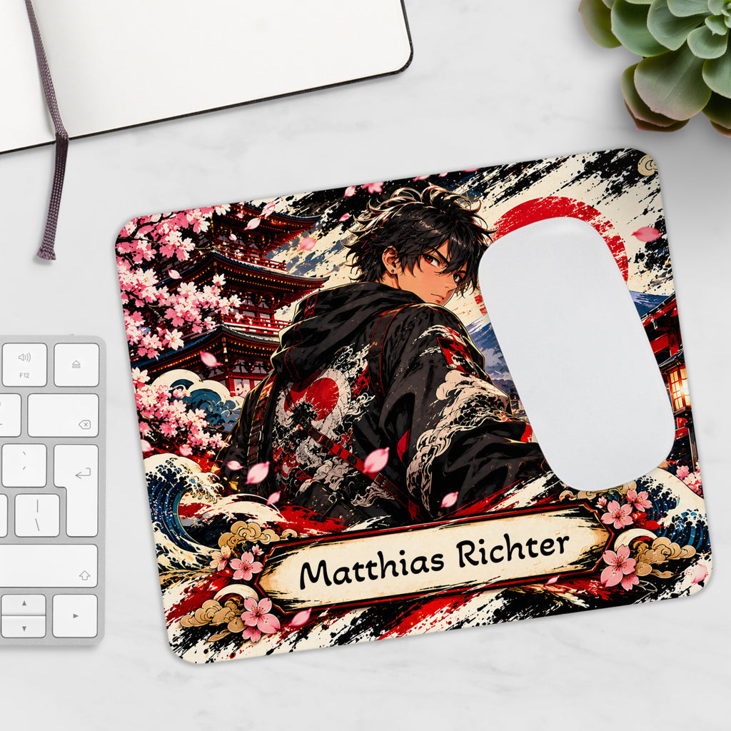 Personalisiertes Anime Mousepad mit Name – Japan Design – Mousepad von Kalabula, 23,2 × 19,4 cm