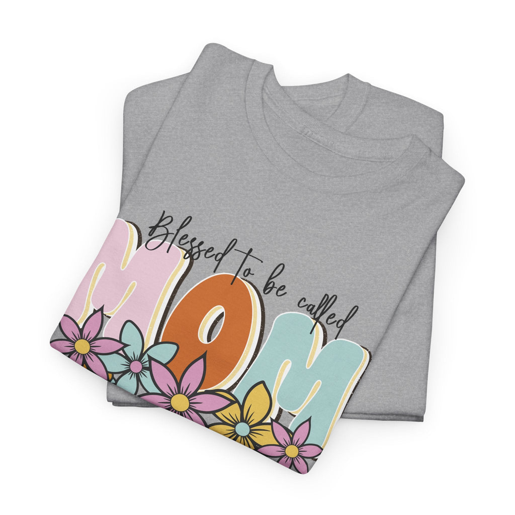 “Blessed to Be Called Mom” T-Shirt – Blumen & Mama Grafik-T-Shirt