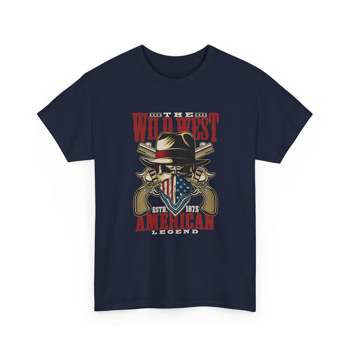Wild West American Legend T-Shirt – Cowboy-Totenkopf Vintage Western T-Shirt