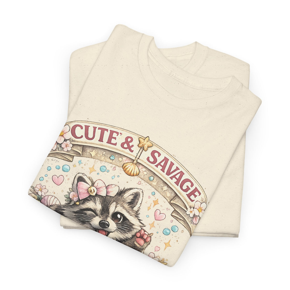 “Cute & Savage” T-Shirt – Lustiger Waschbär „Hot Mess Express“ Grafik-T-Shirt
