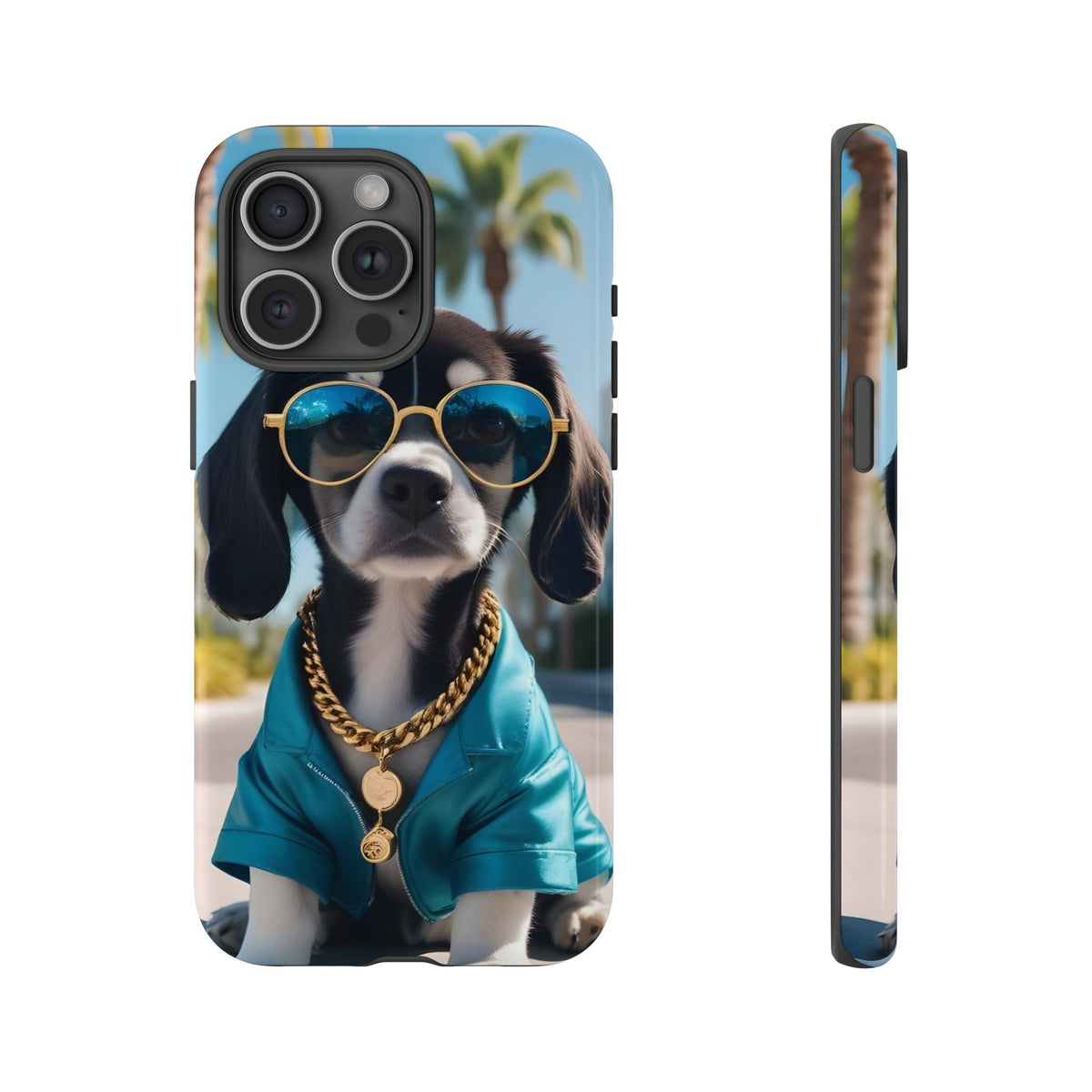 Cooler Hund Handyhülle – Robuste Handyhülle mit Sonnenbrille & Sommerstil
