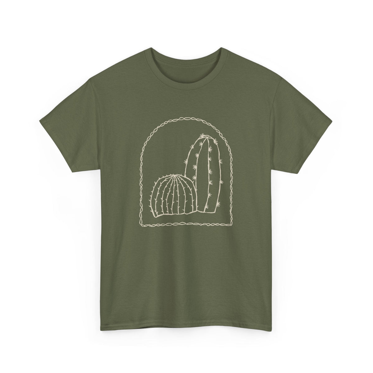 Minimal Cactus T-Shirt – Wüsten-Line-Art Unisex Grafik-T-Shirt