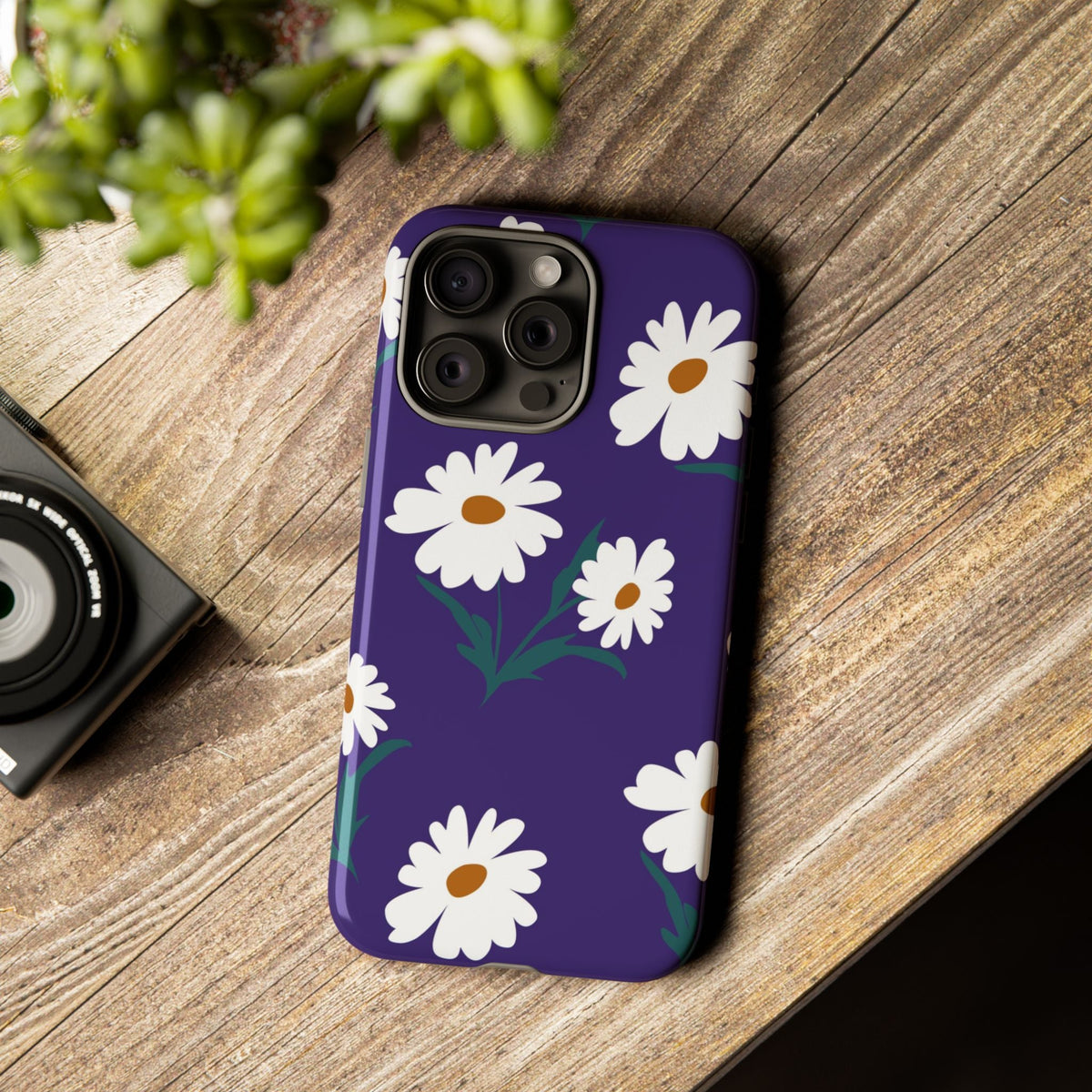 Lila Gänseblümchen Robuste Handyhülle – Blumenes Blumendesign