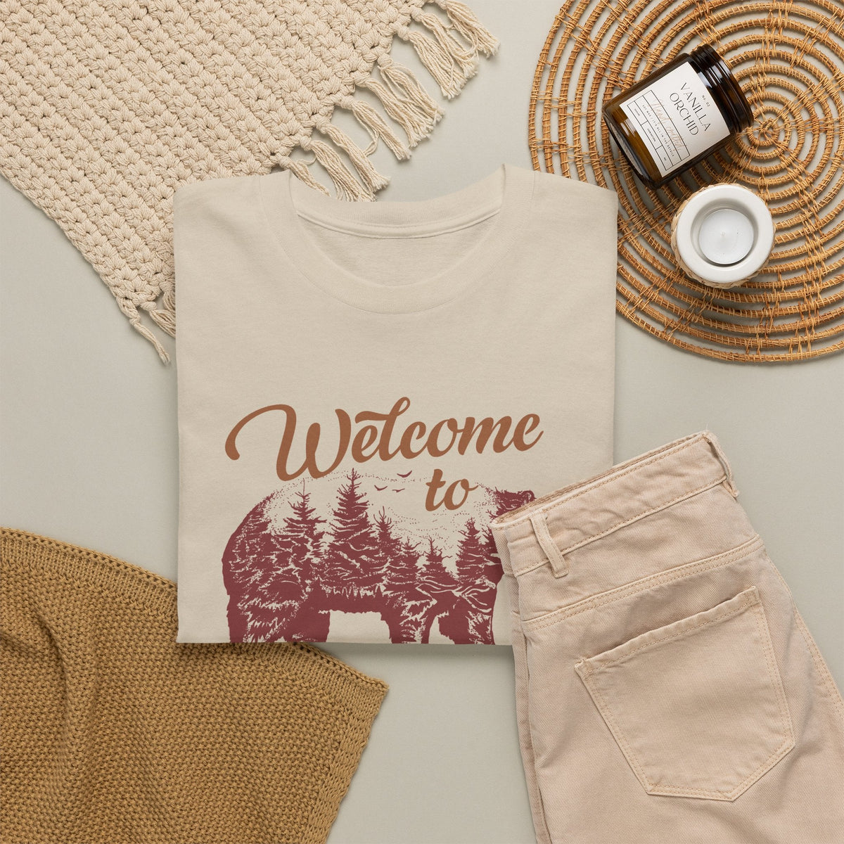 Welcome to California T-Shirt – Vintage Kalifornien-Bär Grafik-T-Shirt