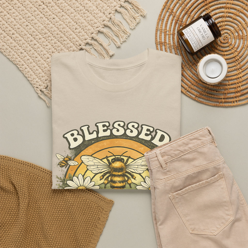 Blessed Bee T-Shirt – Christlicher Glaube & Blumen-Biene Grafik-T-Shirt