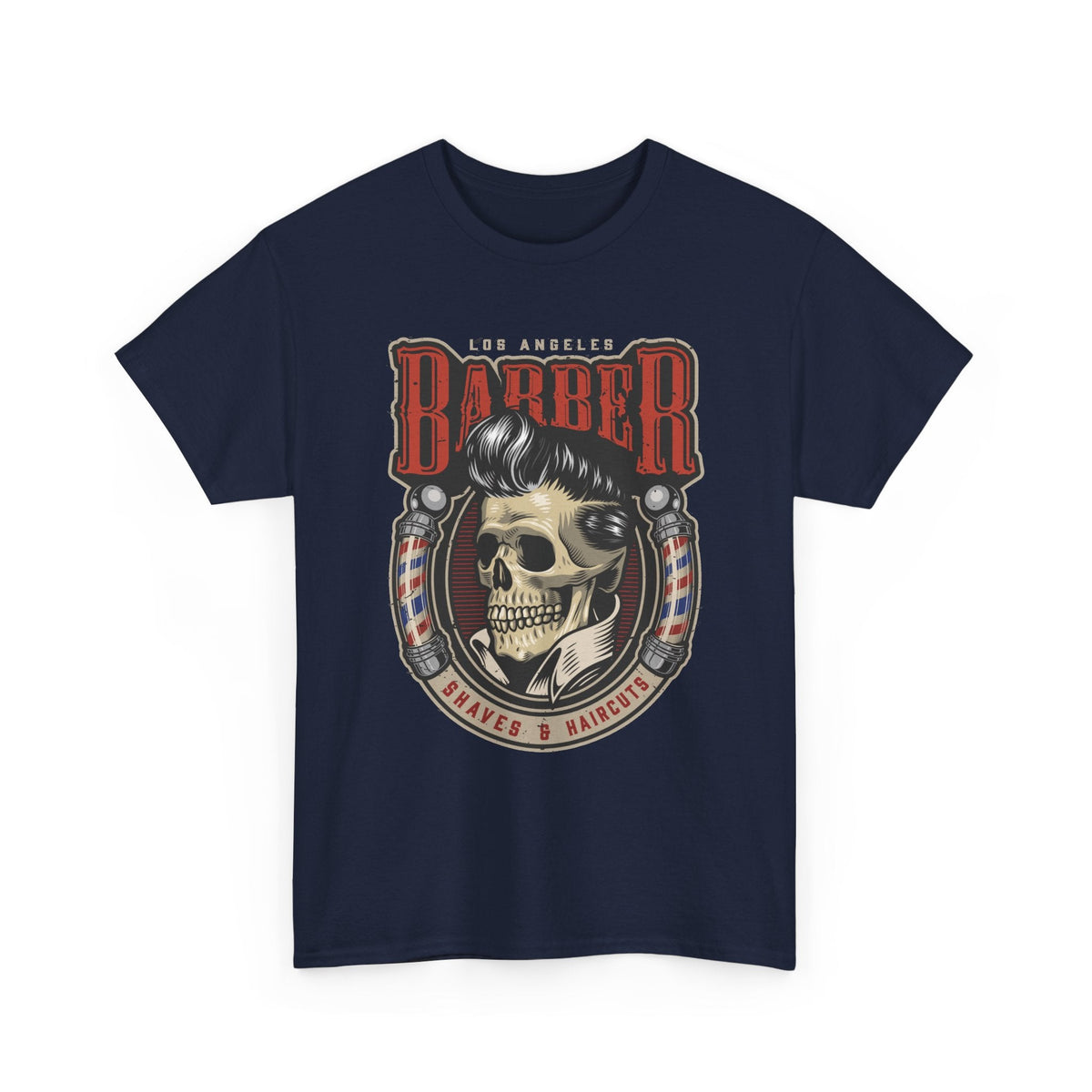 Barber Skull T-Shirt – Vintage Barbershop Grafik-T-Shirt