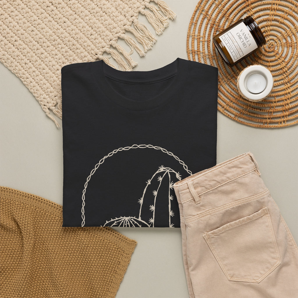 Minimal Cactus T-Shirt – Wüsten-Line-Art Unisex Grafik-T-Shirt