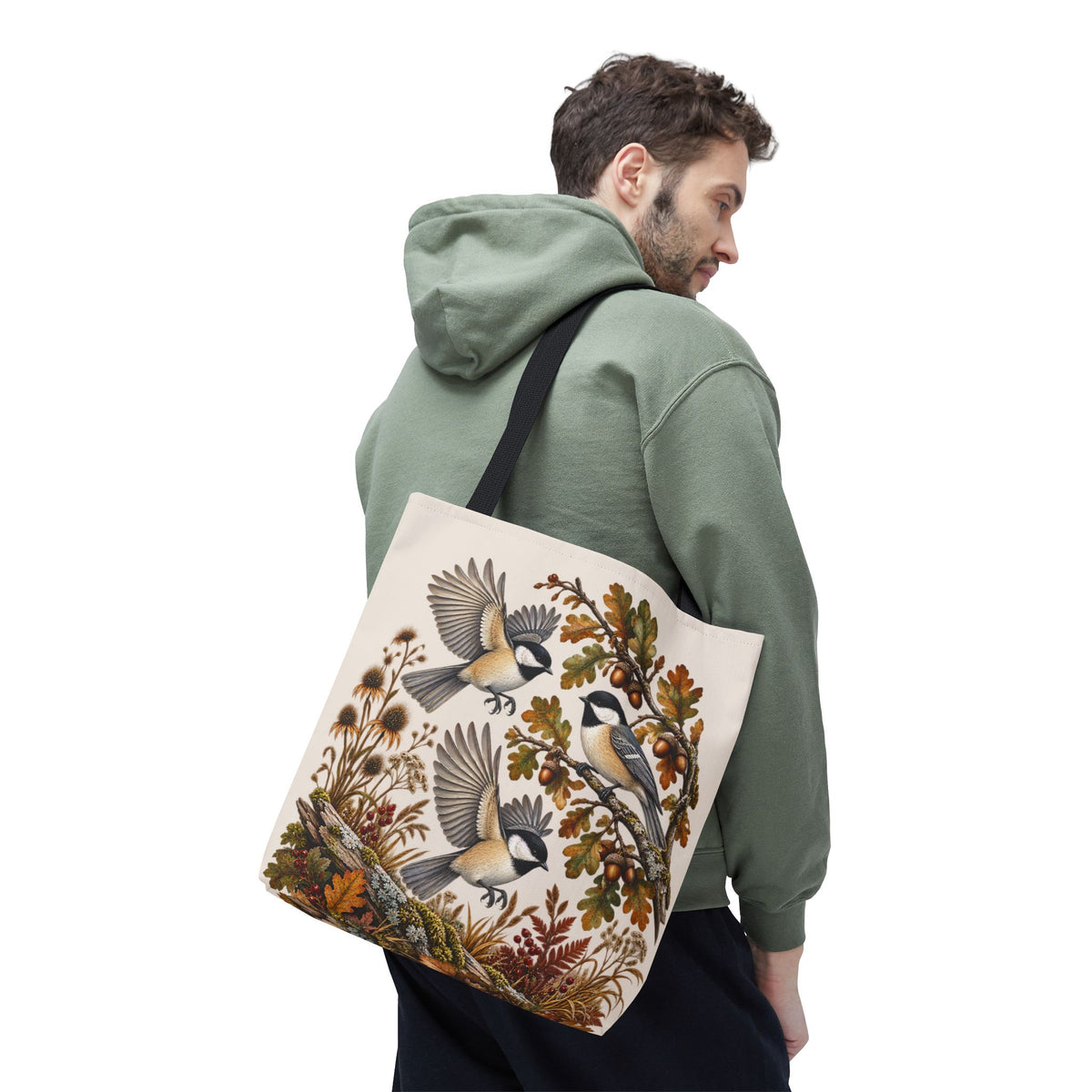 Vogel Stofftasche – Vintage Meisen & Naturmotiv Einkaufstasche