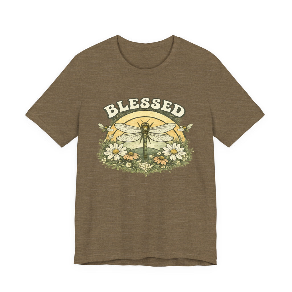 Blessed Dragonfly T-Shirt Blumen & Natur T-Shirt Boho & Glaube T-Shirt Vintage-Botanik Graphic