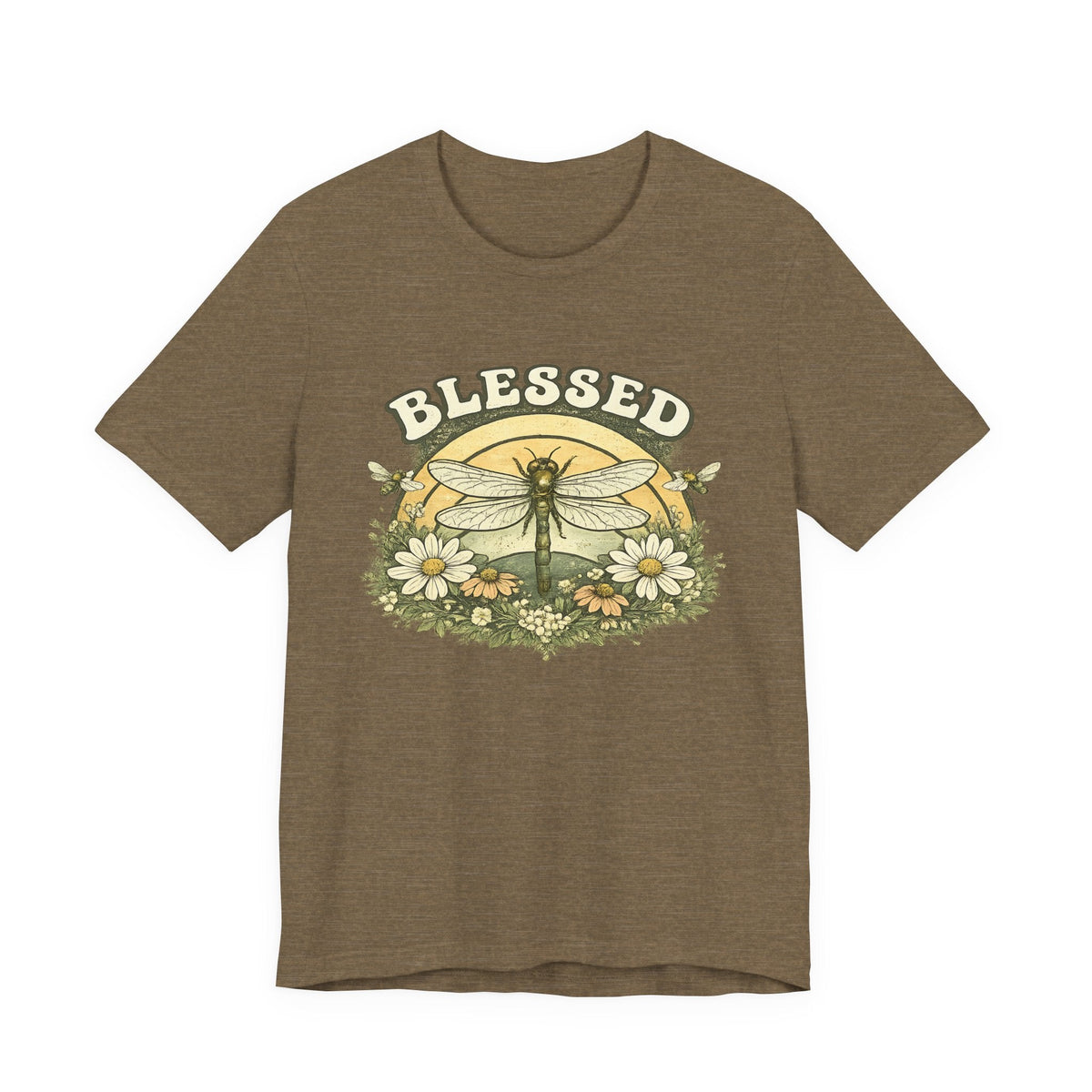 Blessed Dragonfly T-Shirt Blumen & Natur T-Shirt Boho & Glaube T-Shirt Vintage-Botanik Graphic
