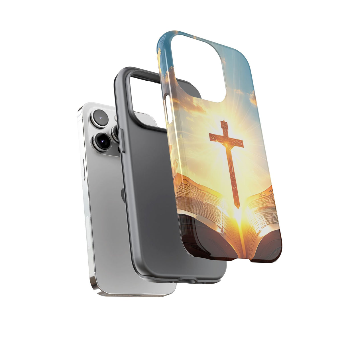 Christliches Kreuz & Bibel Robuste Handyhülle – Glaubensdesign