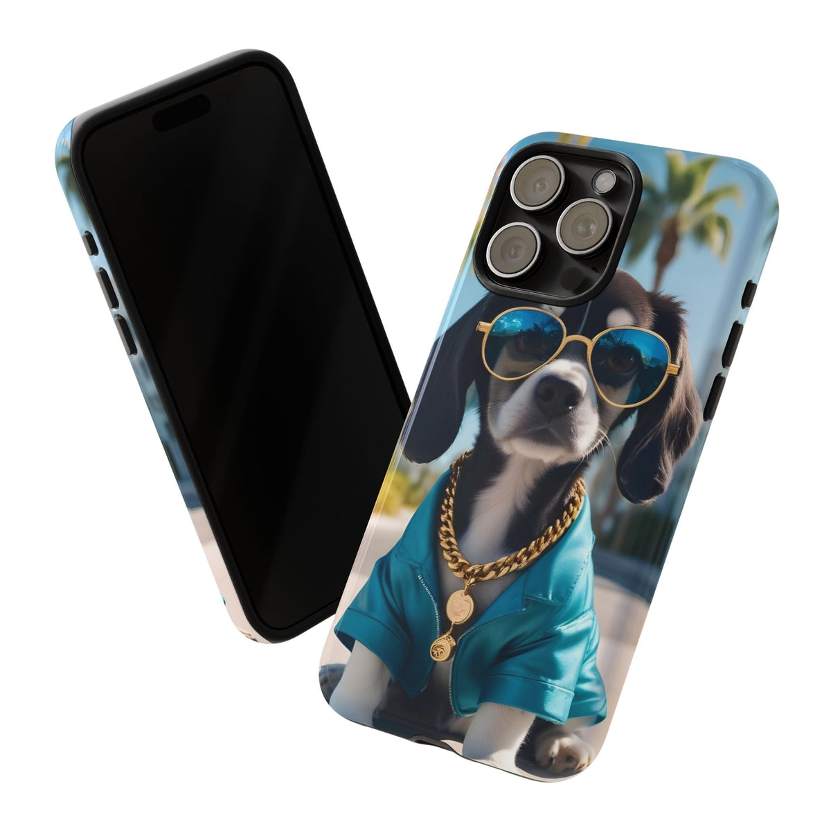 Cooler Hund Handyhülle – Robuste Handyhülle mit Sonnenbrille & Sommerstil
