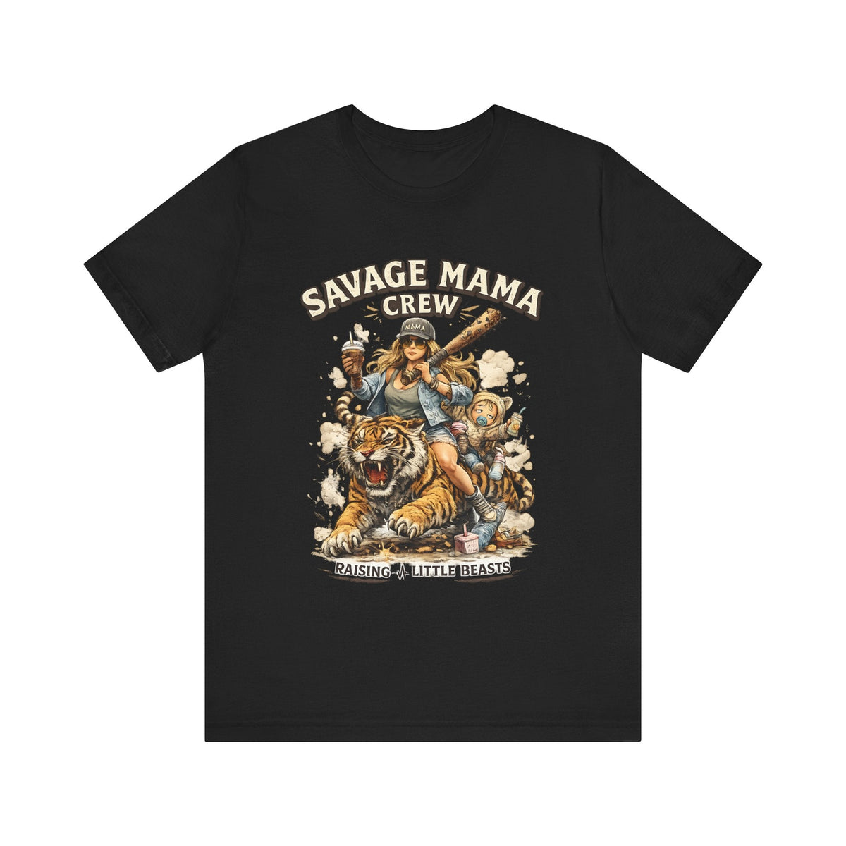 Savage Mama Crew T-Shirt Lustige Mama T-Shirt, Starke Mama Grafik-T-Shirt, Geschenk für coole Mamas