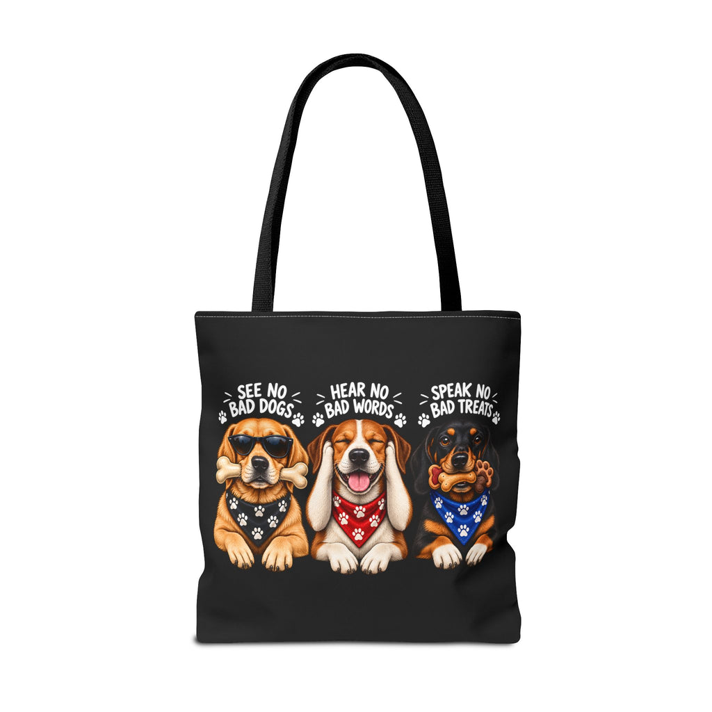 Lustige Hunde Stofftasche – Drei Hunde „See No Evil“ Motiv