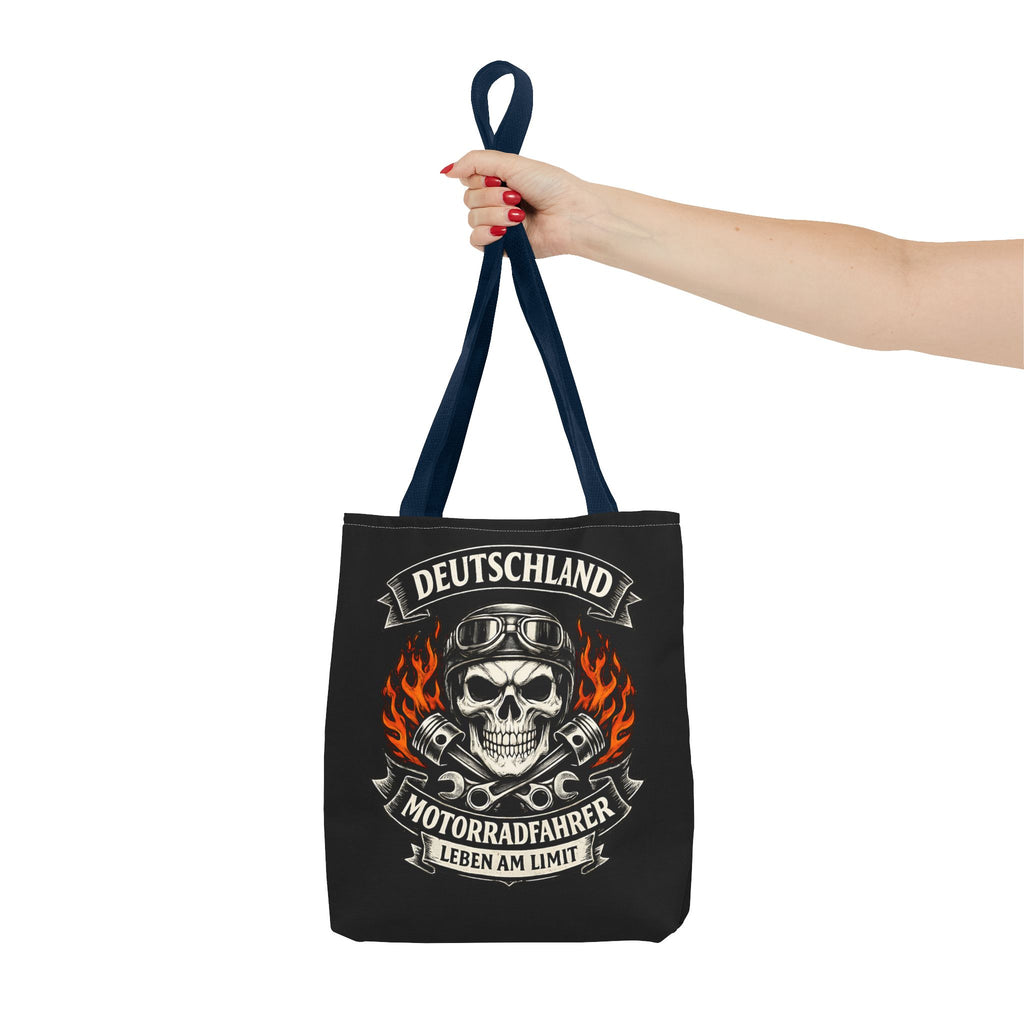 Motorradfahrer Stofftasche – Deutschland Biker Totenkopf Motiv