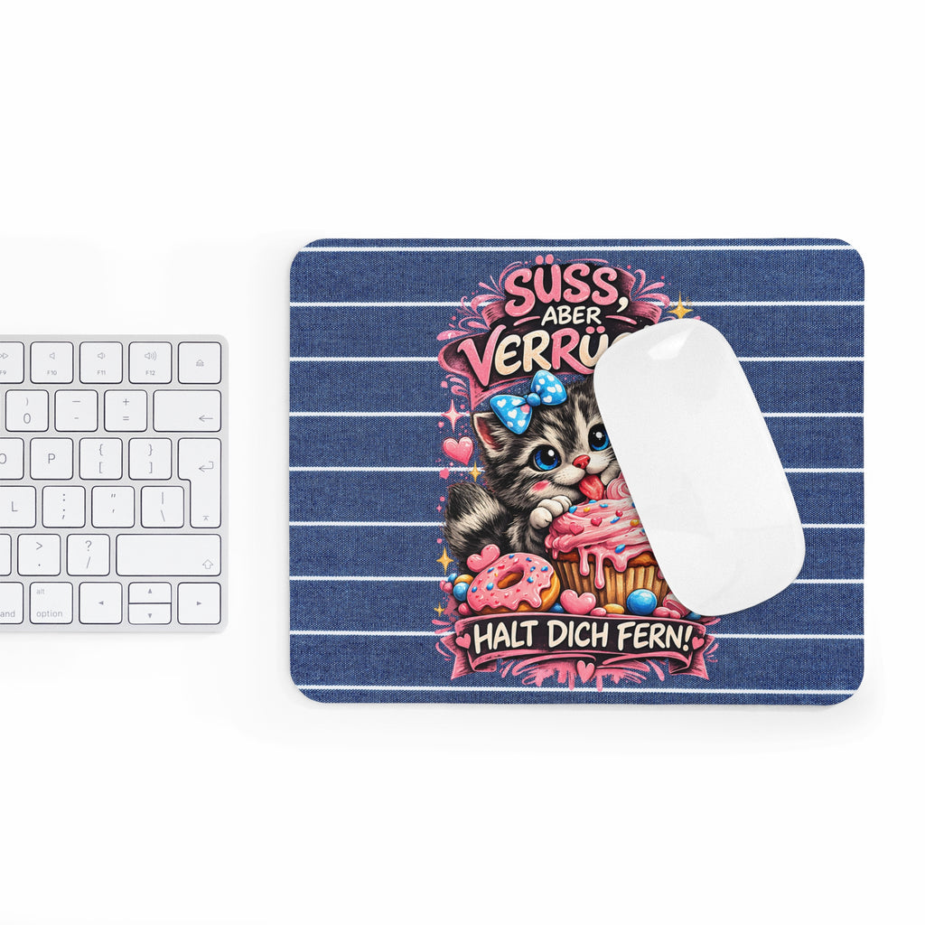 Süß aber verrückt Mousepad – Lustige Katze mit Spruch – Mousepad von Kalabula, 23,2 × 19,4 cm