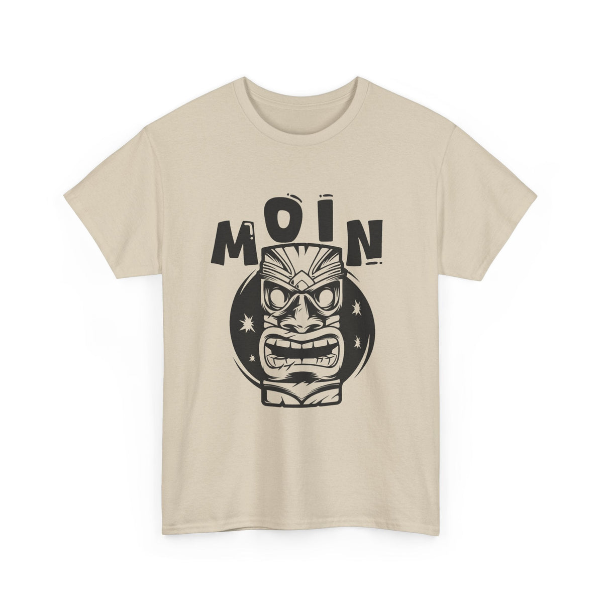 “MOIN” Tiki Mask T-Shirt – Tropisches Streetwear Grafik-T-Shirt