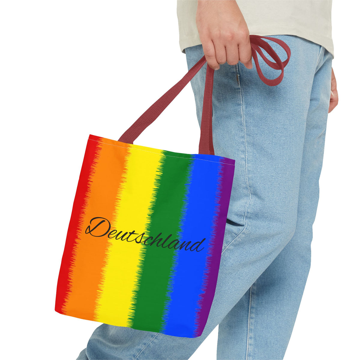 Deutschland Stofftasche – Buntes Regenbogen Design