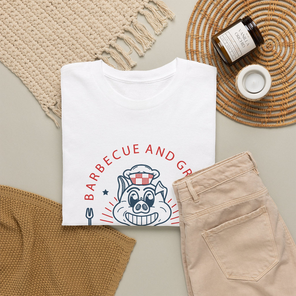 BBQ Pig Chef T-Shirt – Retro Barbecue & Grill Grafik-T-Shirt