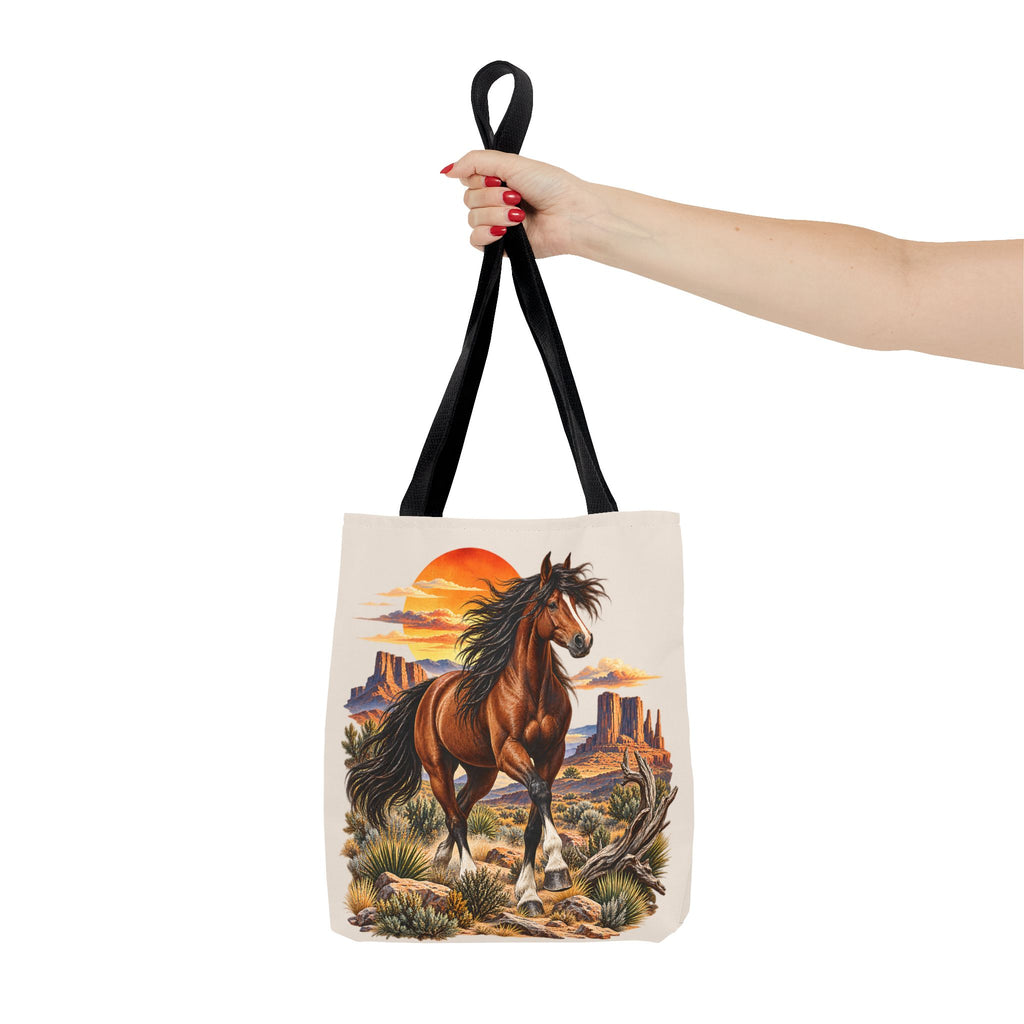 Pferde Stofftasche – Western Wildpferd Einkaufstasche X1