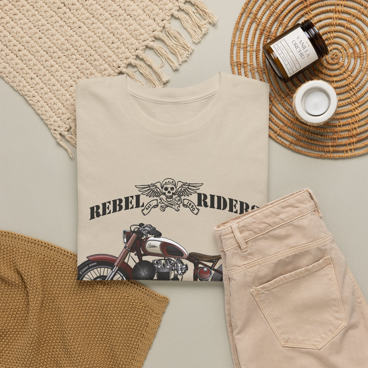 Rebel Riders T-Shirt – Vintage Motorrad & Biker Grafik-T-Shirt