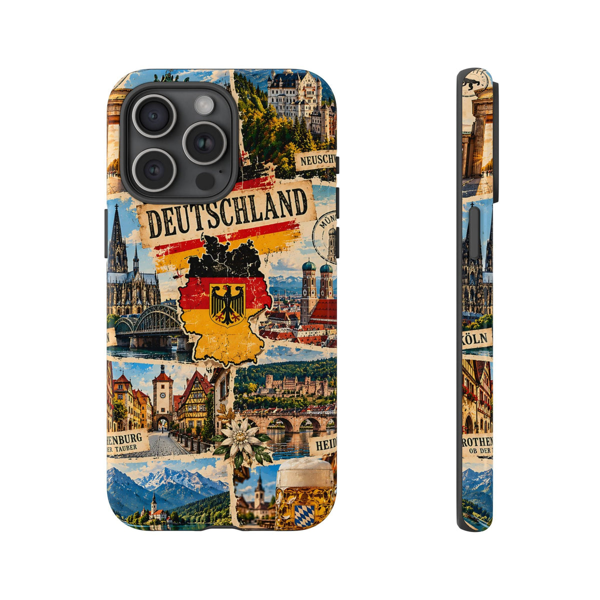 Deutschland-Reise-Collage Handyhülle – Robuste Handyhülle im deutschen Vintage-Stil