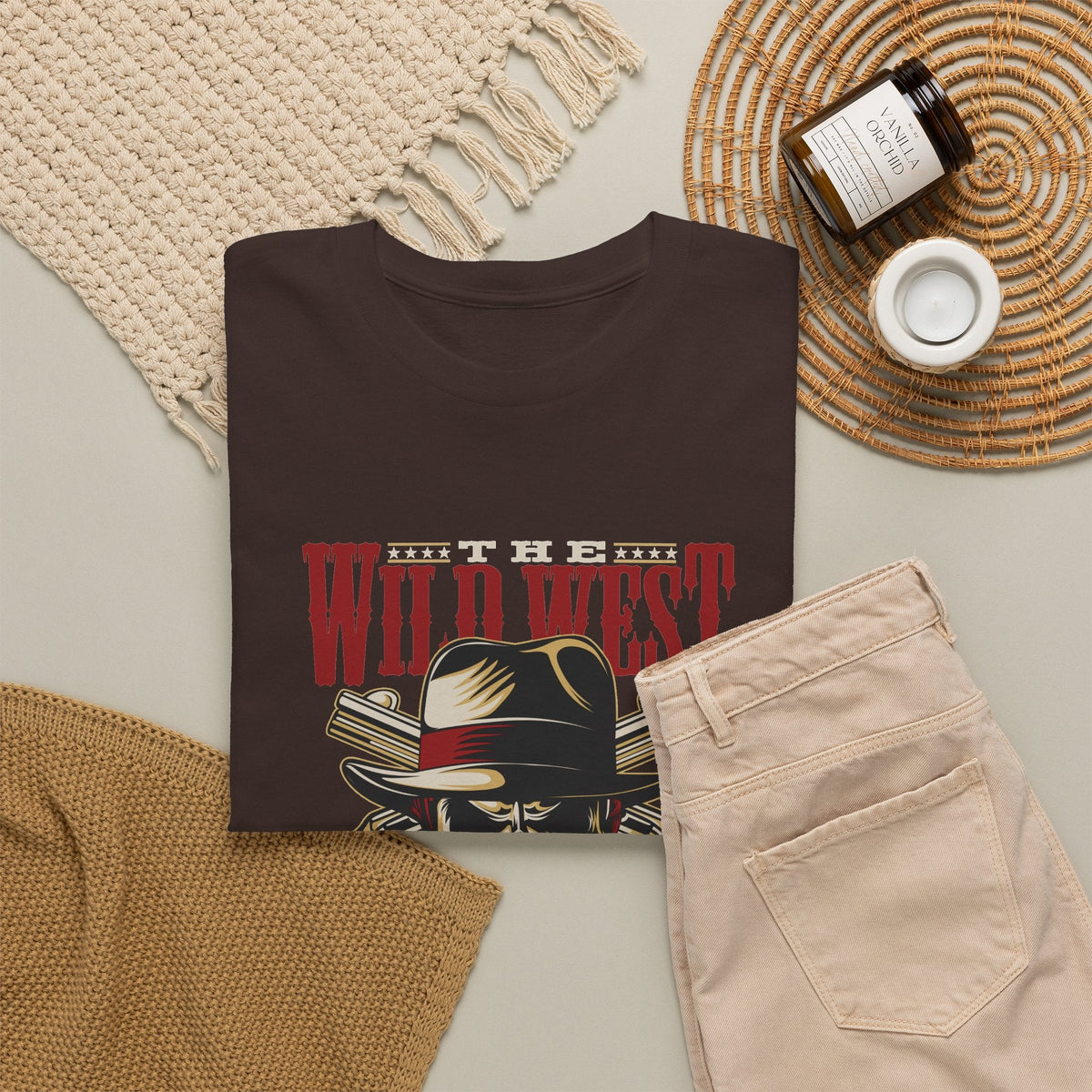 Wild West American Legend T-Shirt – Cowboy-Totenkopf Vintage Western T-Shirt