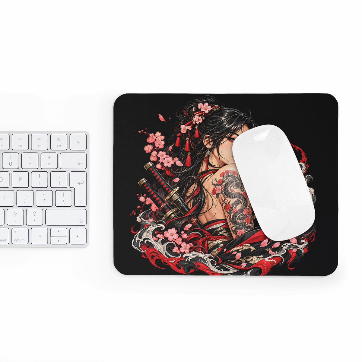 Japan Samurai Mousepad – Kirschblüten & Drachen Design