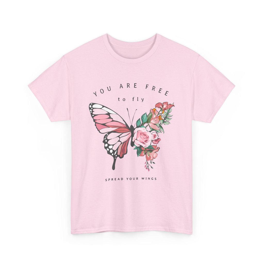 “You Are Free to Fly” Butterfly T-Shirt – Blumen & Inspiration Grafik-T-Shirt