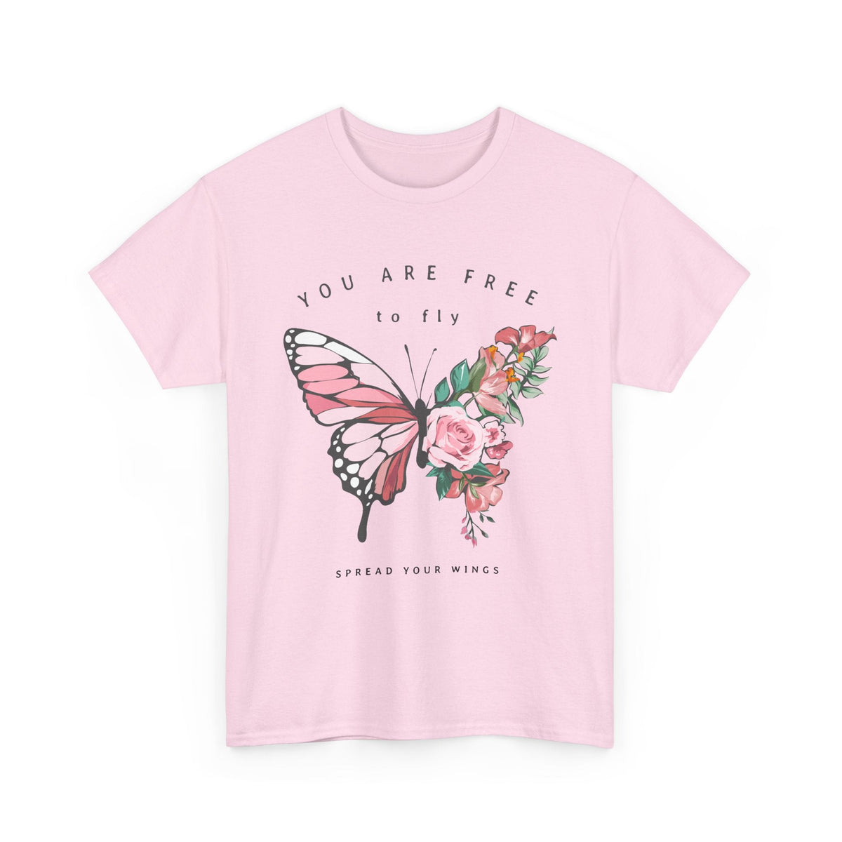 “You Are Free to Fly” Butterfly T-Shirt – Blumen & Inspiration Grafik-T-Shirt