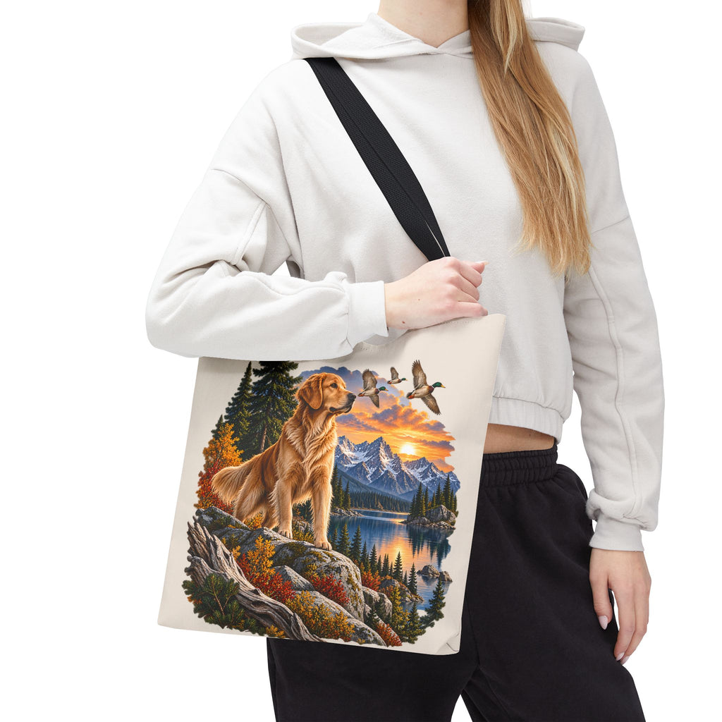Golden Retriever Stofftasche – Hund & Berge Naturmotiv