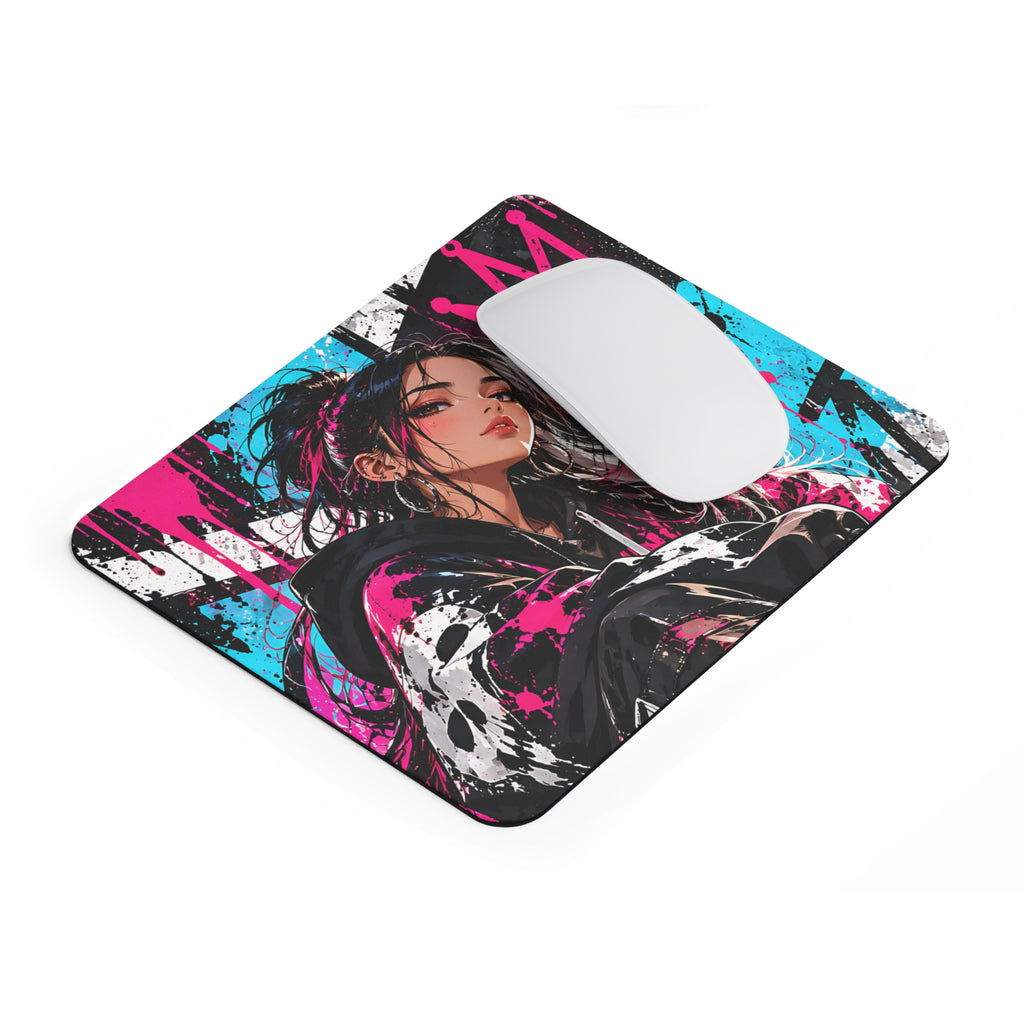 Anime Streetwear Mousepad – Pink Graffiti Design