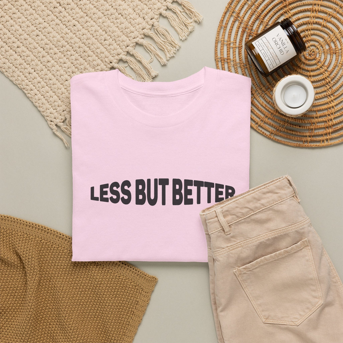 Less Is More T-Shirt – Minimalistischer Unisex-Slogan T-Shirt