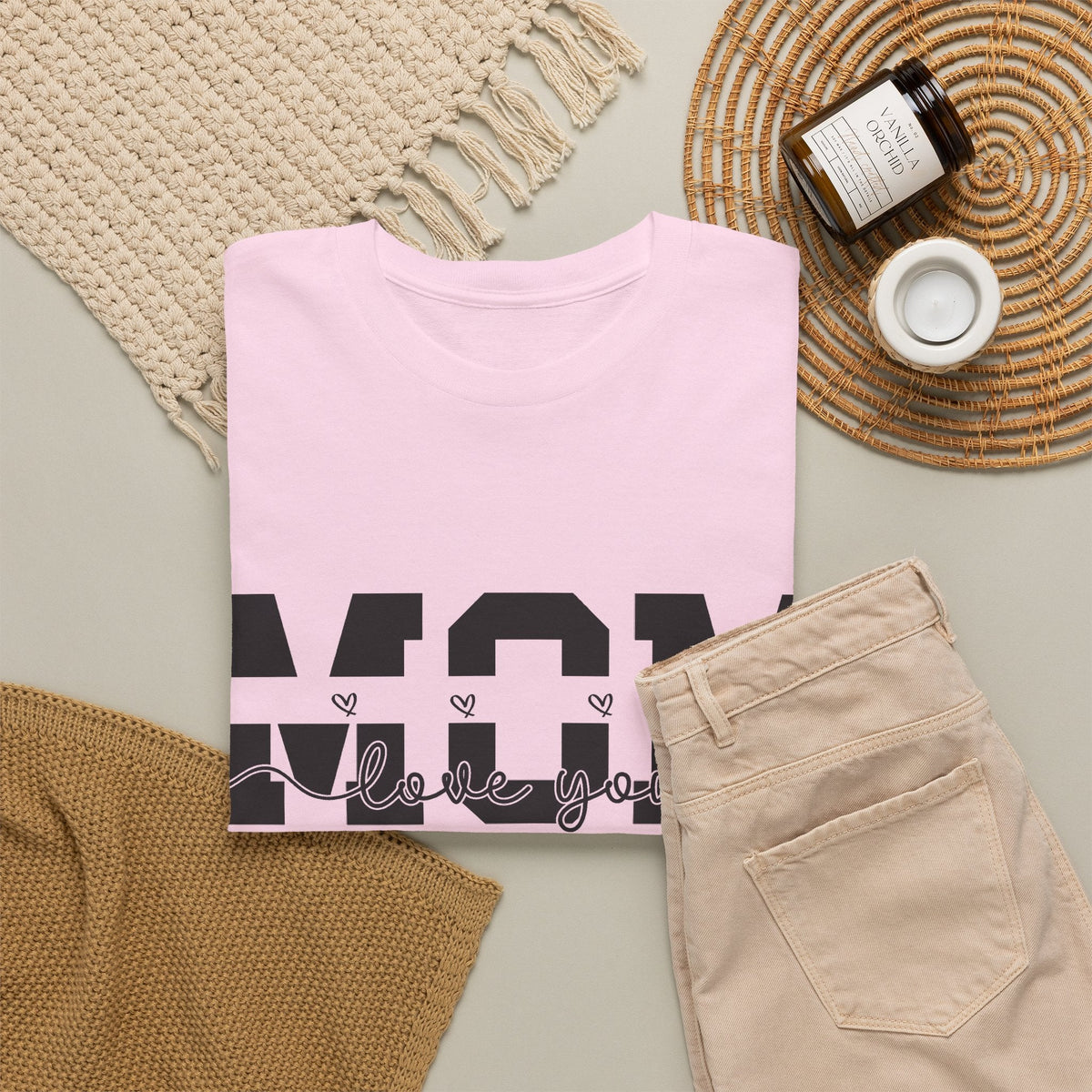 “Mom, I Love You” T-Shirt – Minimalistisches Muttertagsgeschenk T-Shirt