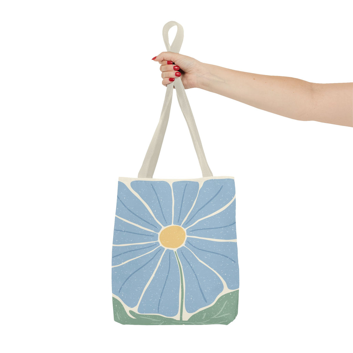 Blaue Blumen Stofftasche – Modernes Floral Design