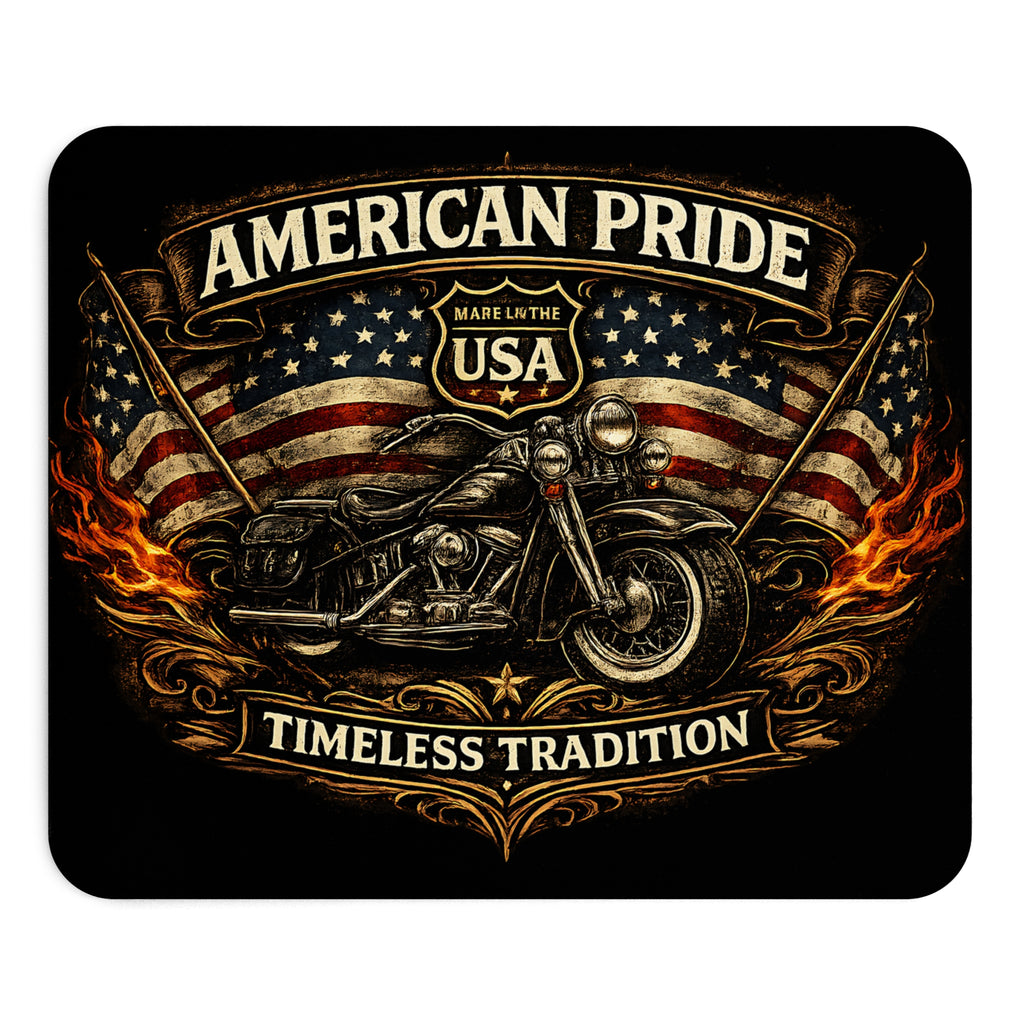 American Pride Mousepad – USA Motorrad Biker Design – Mousepad von Kalabula, 23,2 × 19,4 cm