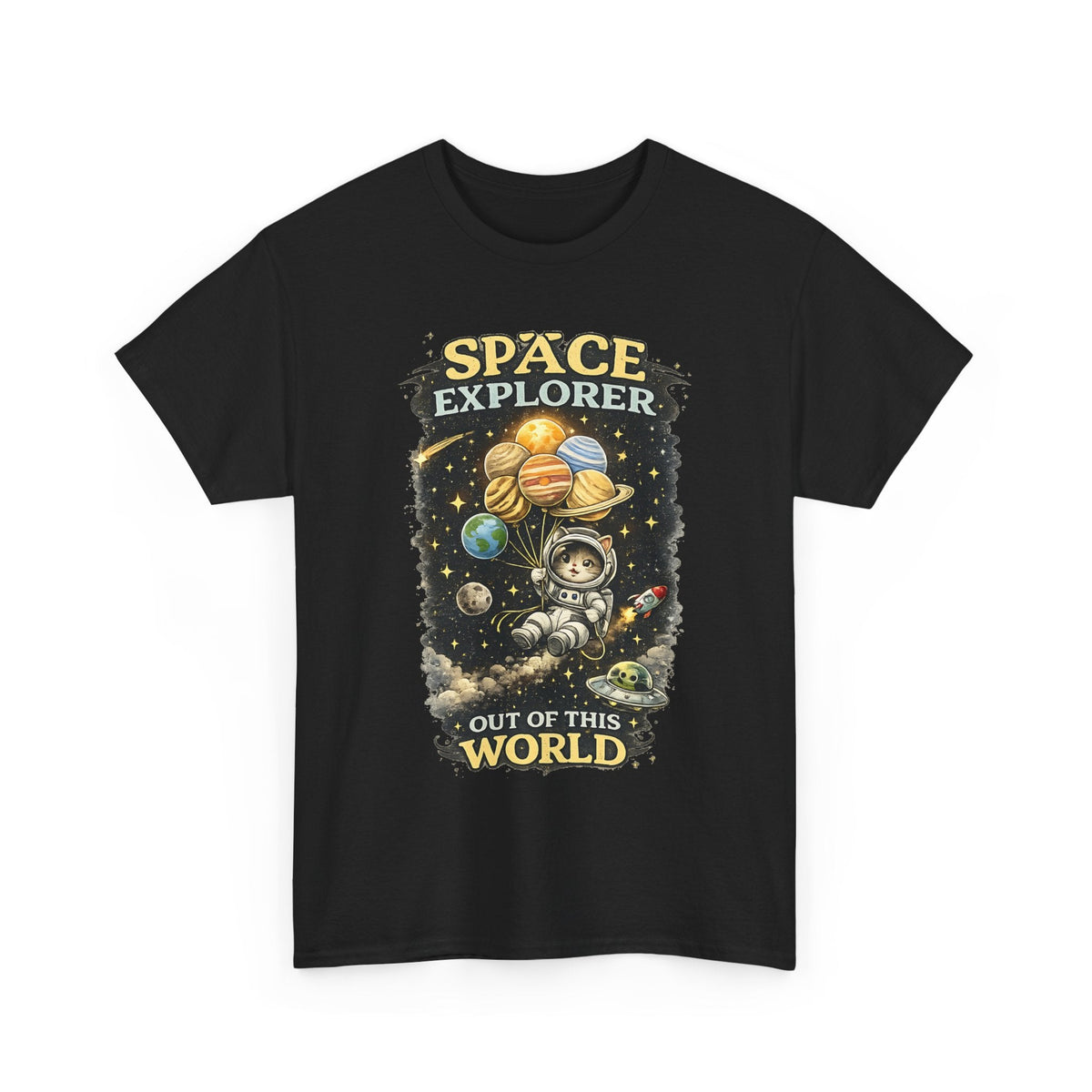 Space Explorer T-Shirt – Astronaut, Galaxie & Planeten Grafik-T-Shirt