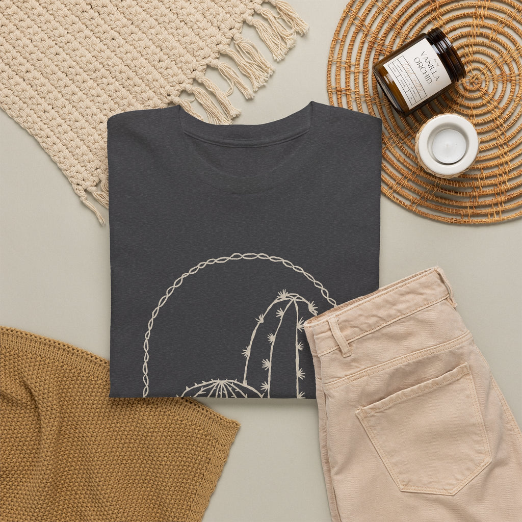 Minimal Cactus T-Shirt – Wüsten-Line-Art Unisex Grafik-T-Shirt