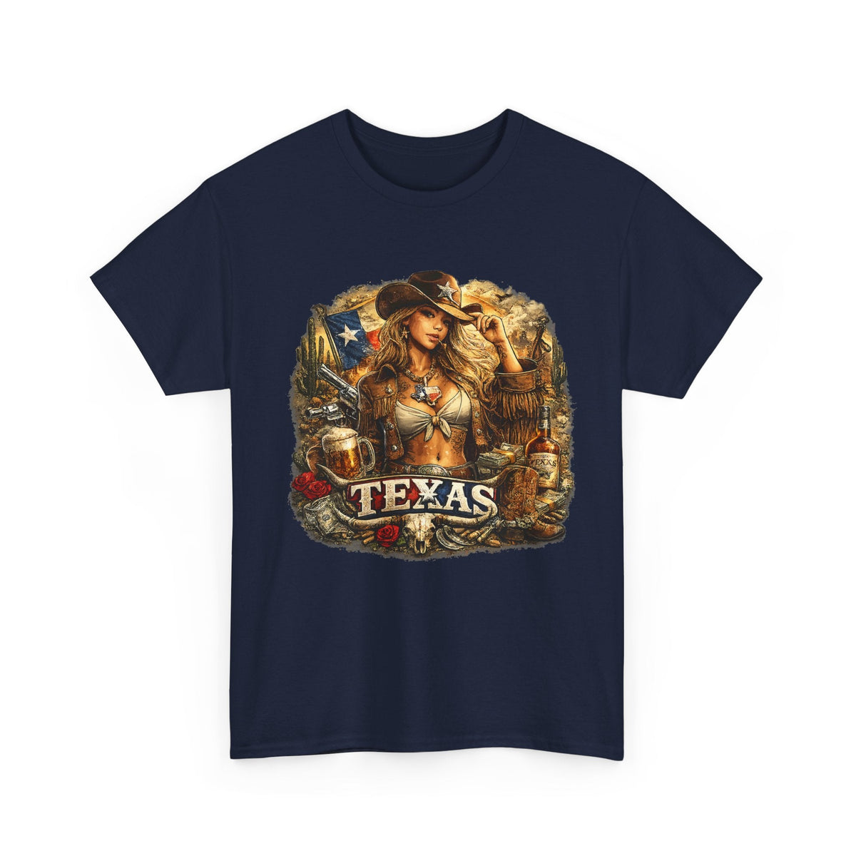 Texas Cowgirl T-Shirt – Vintage Western & Rodeo Grafik-T-Shirt