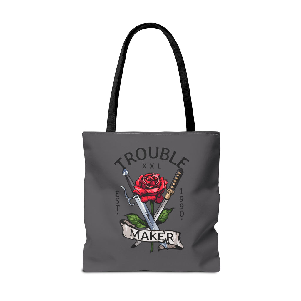 Trouble Maker Stofftasche – Rose & Schwerter Tattoo Design