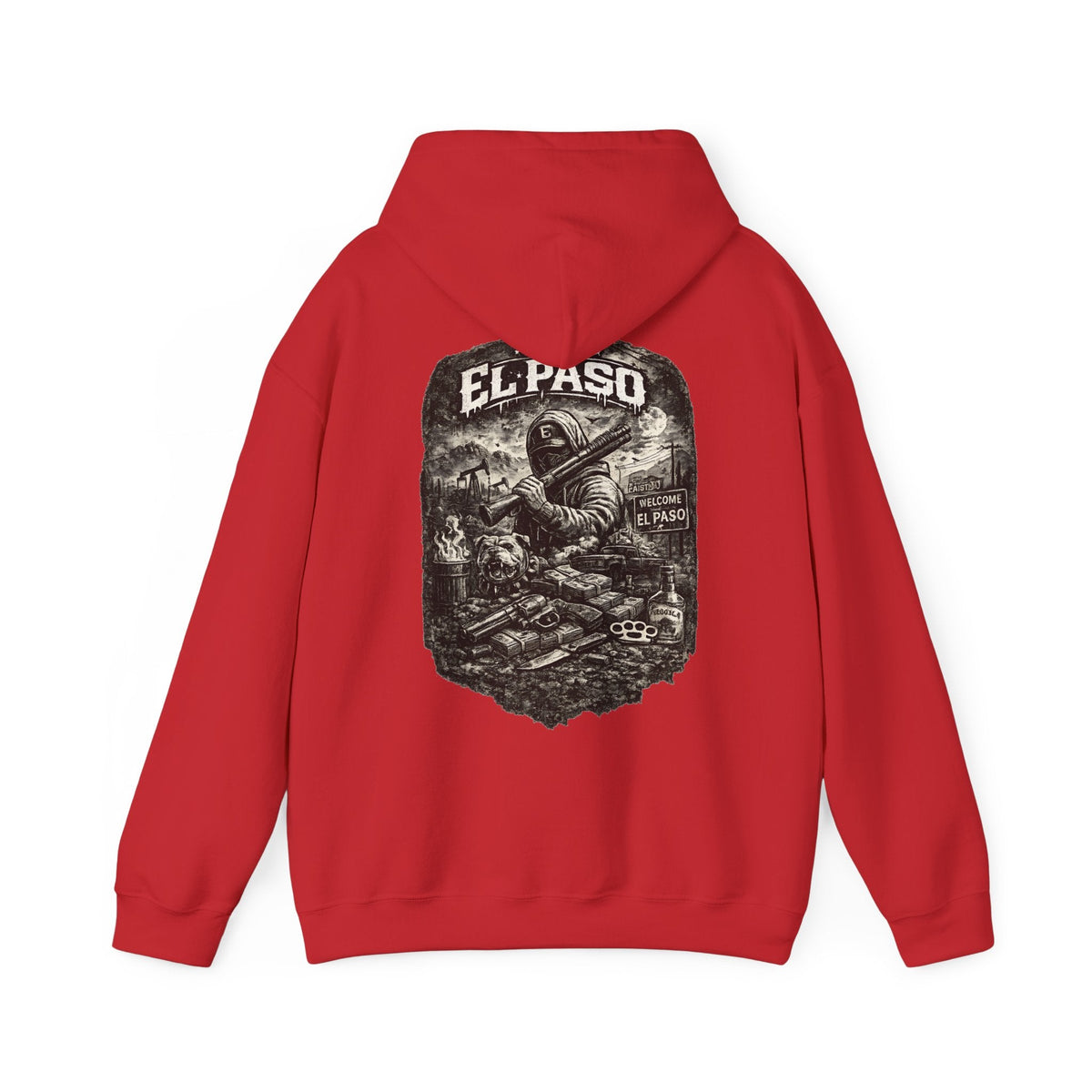 El Paso Hoodie Texas Border Streetwear, Dark Western Graphic Hoodie, Urban Unisex Hoodie – Kalabula
