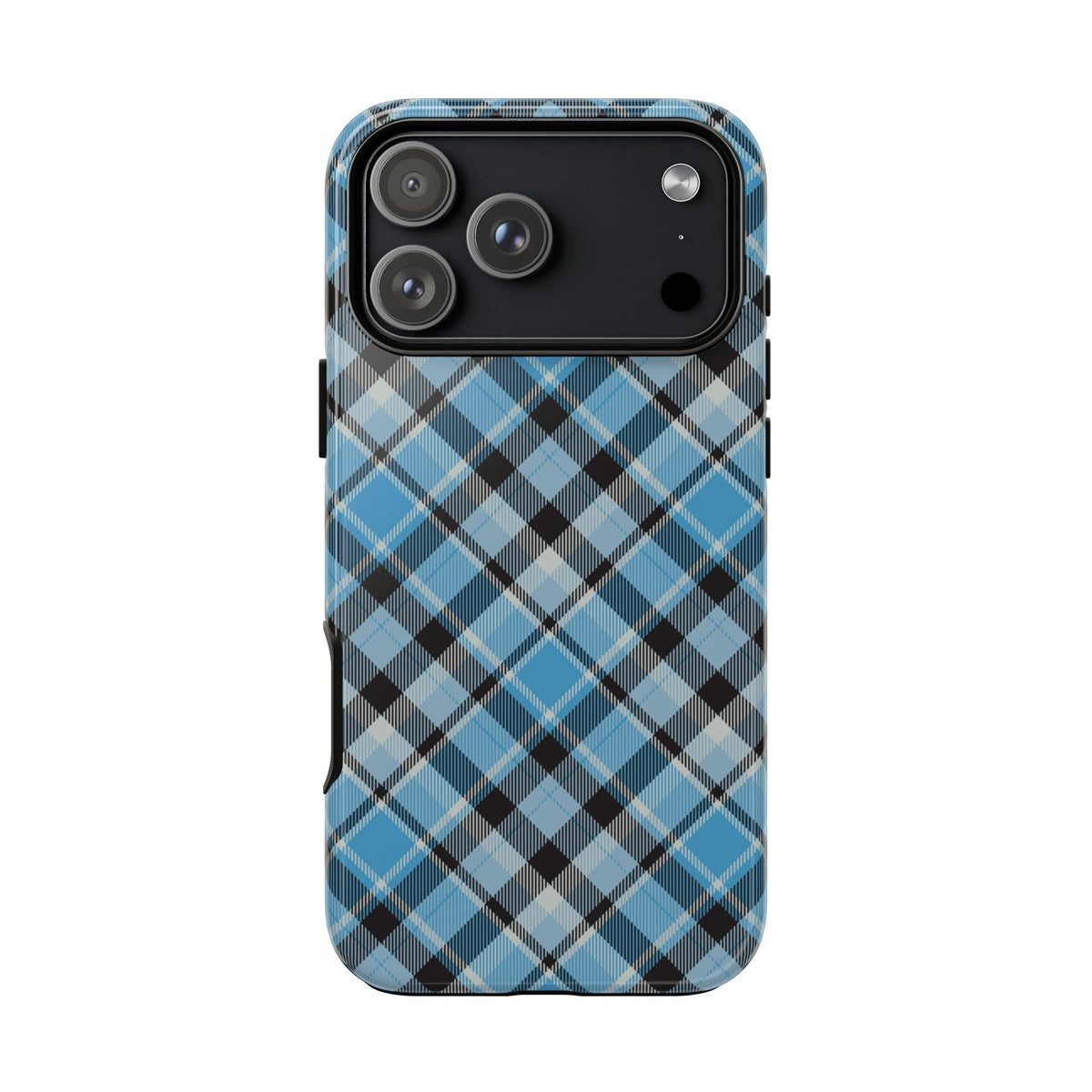 Hellblaues Karo Handyhülle – Robuste Handyhülle mit klassischem Tartan