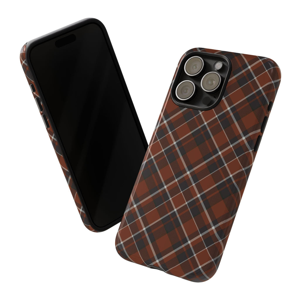 Braunes Karo Handyhülle – Robuste Handyhülle mit klassischem Tartan