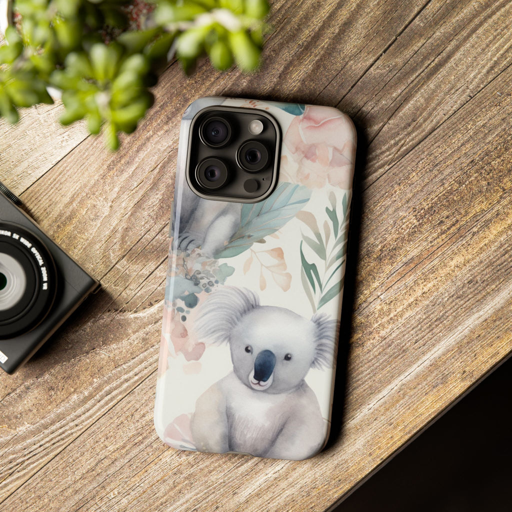 Süßer Koala Robuste Handyhülle – Botanisches Aquarell-Design