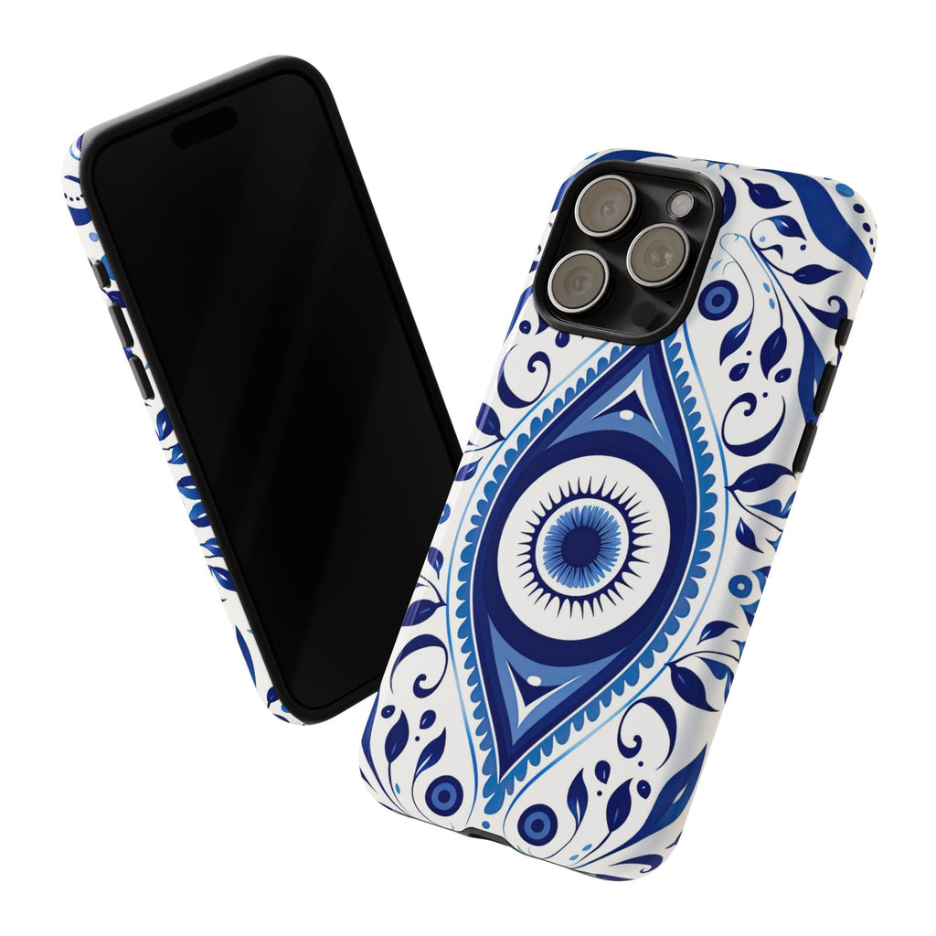 Blaues Nazar-Auge Robuste Handyhülle – Ornamentales Nazar-Design